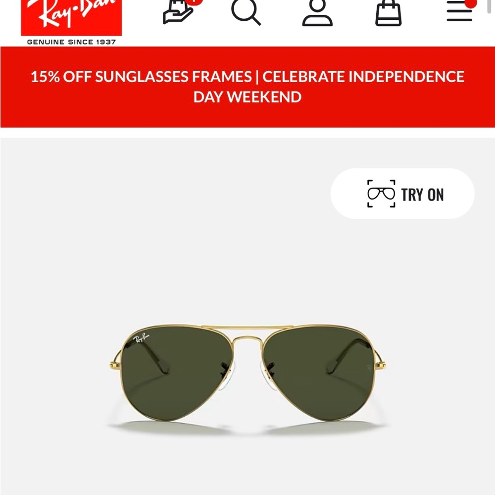 Ray Ban Aviator chrome sunglasses
